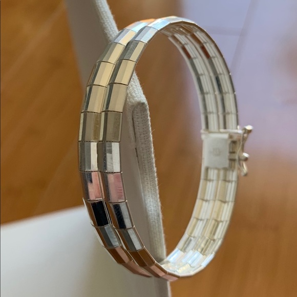 925 Sterling Silver Milor Italy Omega Bracelet - Picture 5 of 8